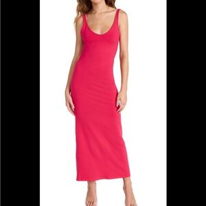 Vibrant Pink Sleeveless Maxi Dress